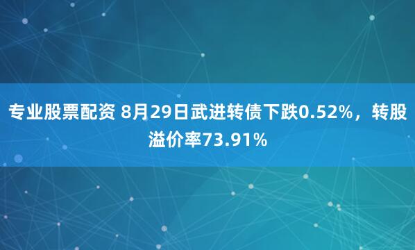 专业股票配资 8月29日武进转债下跌0.52%，转股溢价率73.91%